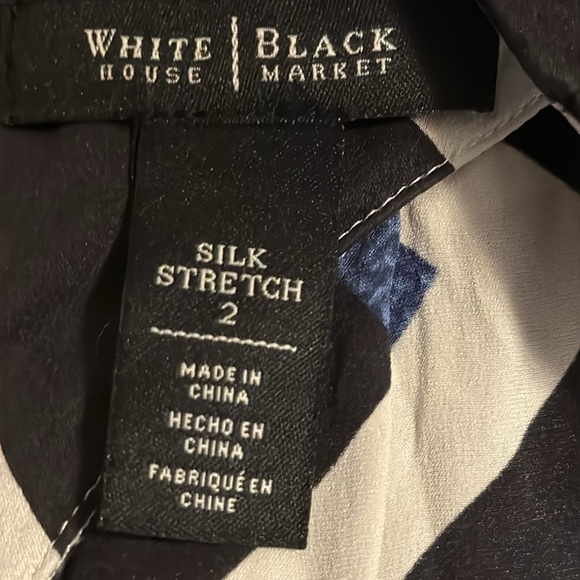 White House Black Market sleeveless draped front hey hole stretch silk top Sz 2 - Picture 5 of 6